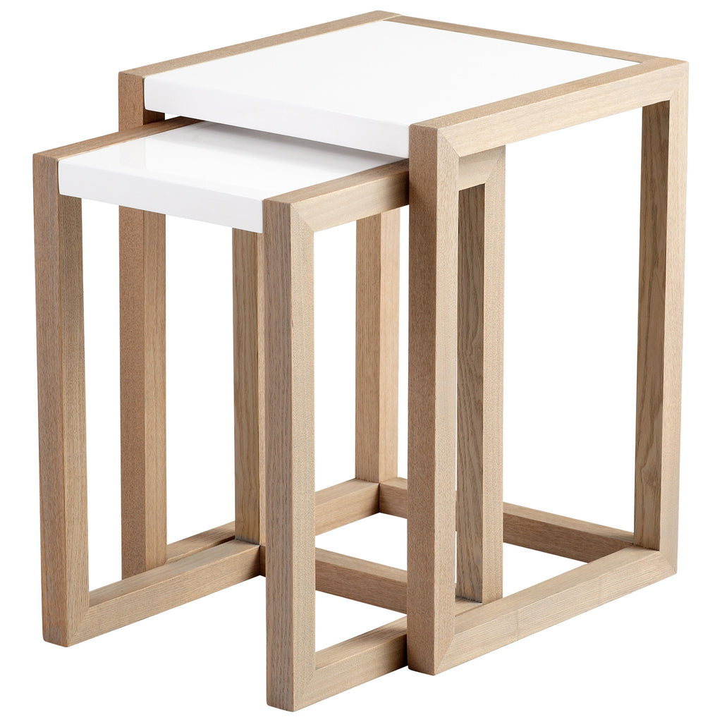 Becket Nesting Tables - Grey Veneer And White | Cyan Design