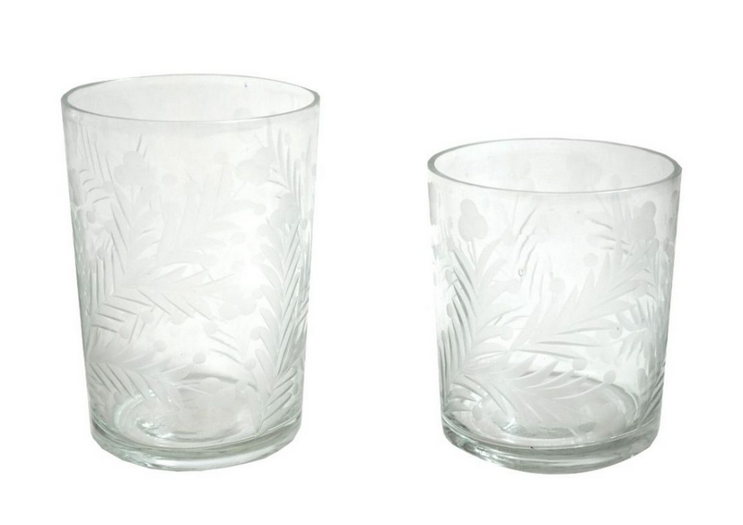 Swag And Garland Etched Glassware | Enchanted Home - GLA055