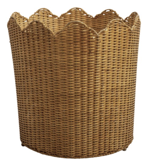 Incredible Large Scalloped Natural Wicker Floor Planter | Enchanted Home - GLA189