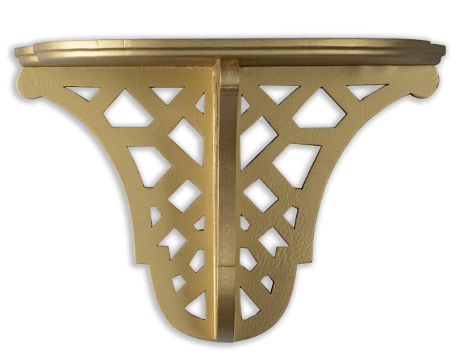 Fabulous Antiqued Gold Fretwork Brackets (Medium) | Enchanted Home - GLA200