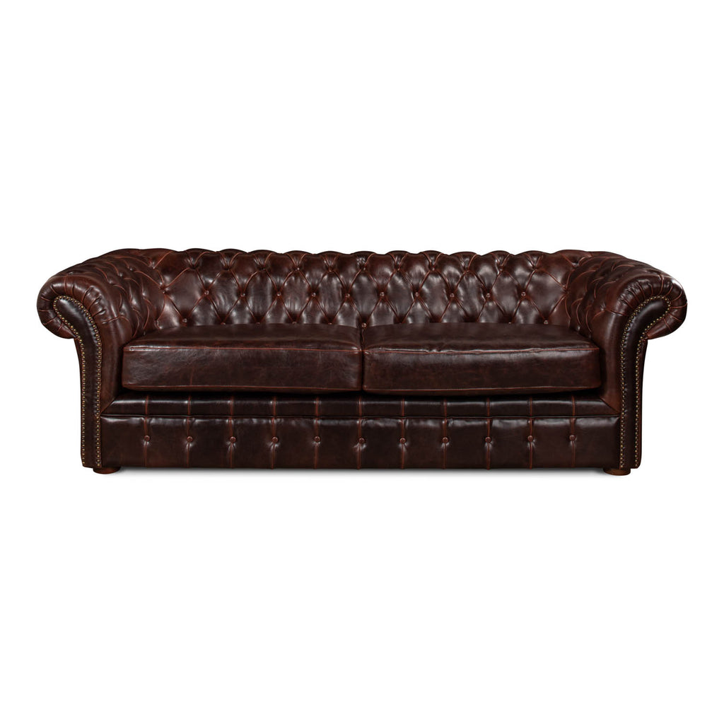 Piccadilly Sofa Club Leather | Sarreid Ltd - 53446