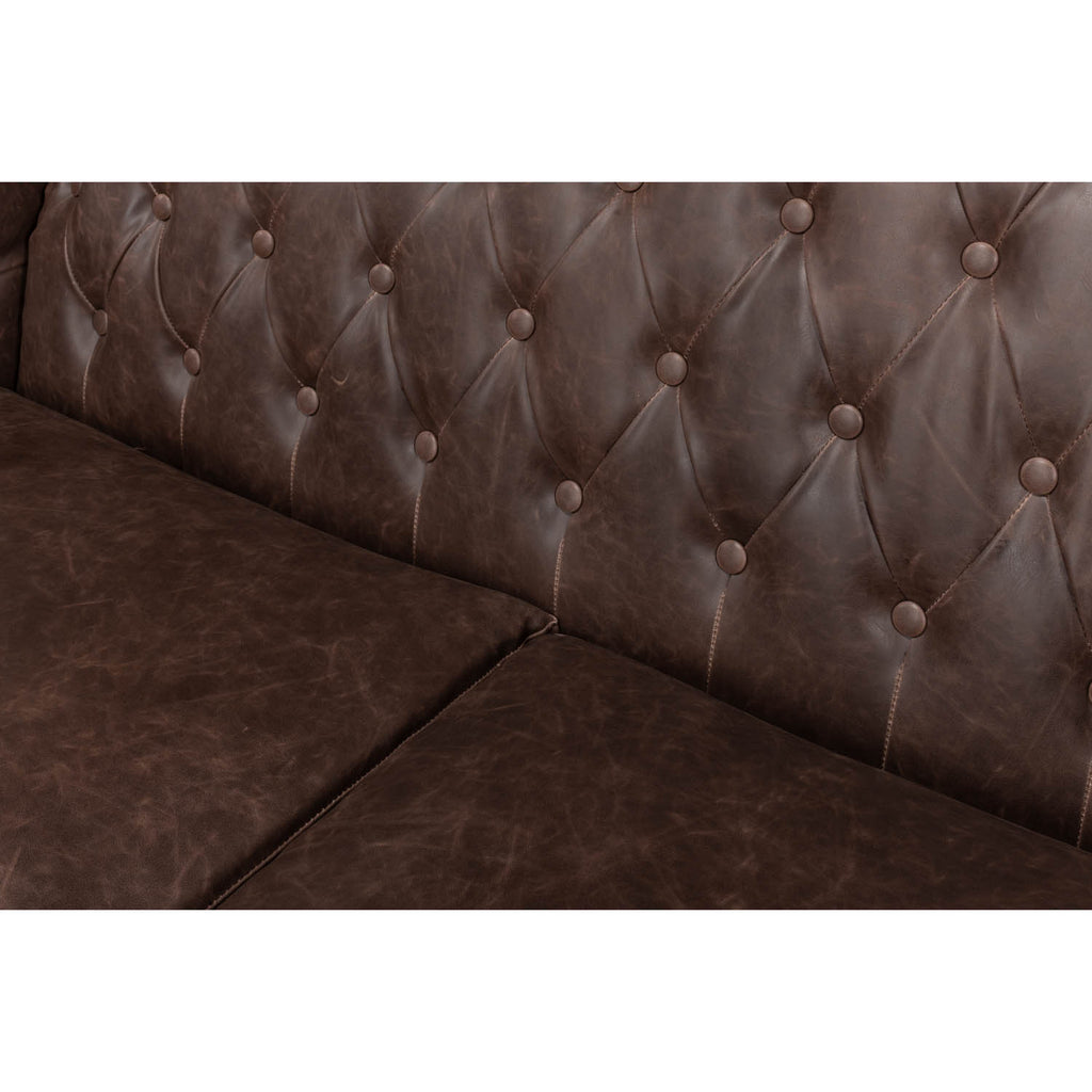Brooks Leather Tufted 2 Seat Sofa | Sarreid Ltd - 53340