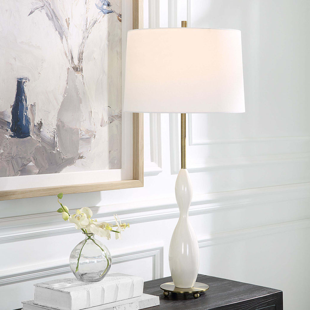 Annora Glossy White Table Lamp | Uttermost - 30235