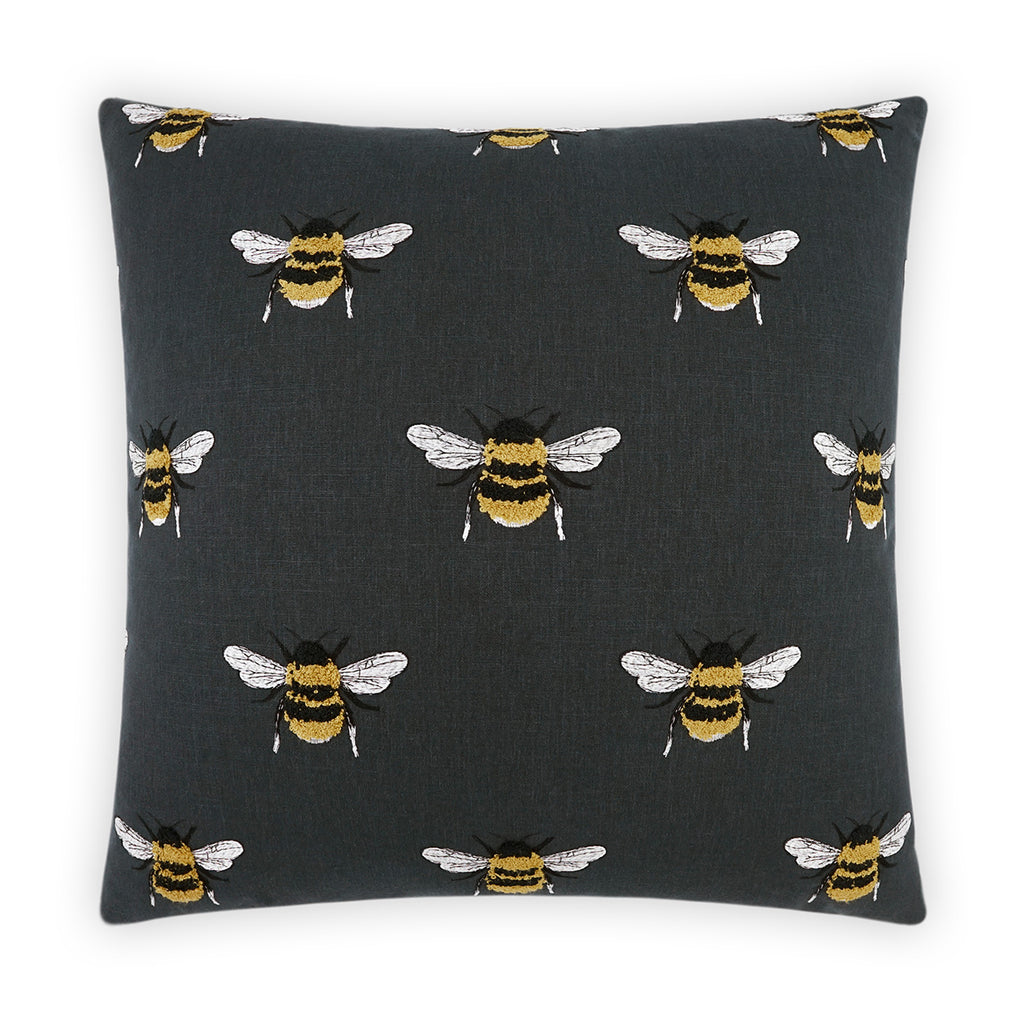 Busy Bee Decorative Throw Pillow - Charcoal | DV Kap