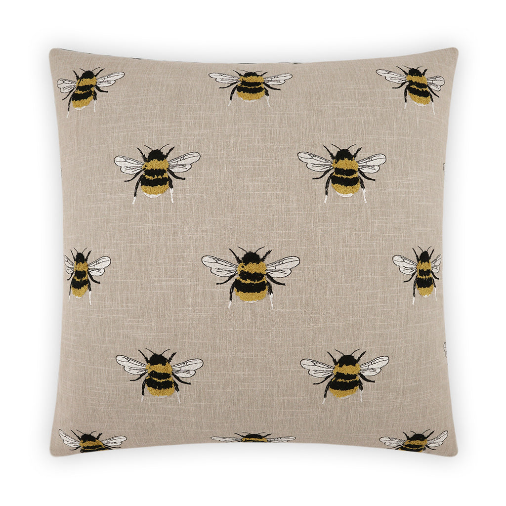 Busy Bee Decorative Throw Pillow - Linen | DV Kap