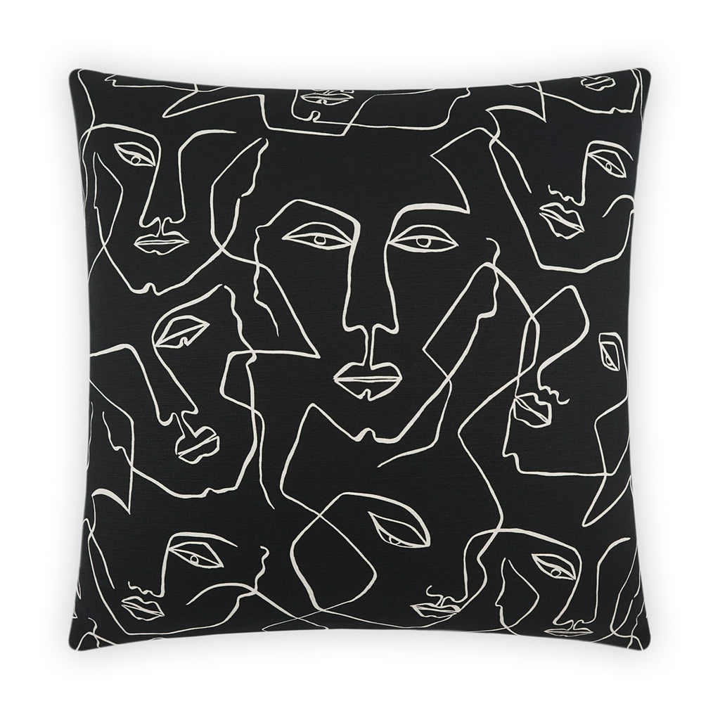 Face Up Decorative Throw Pillow - Black | DV Kap