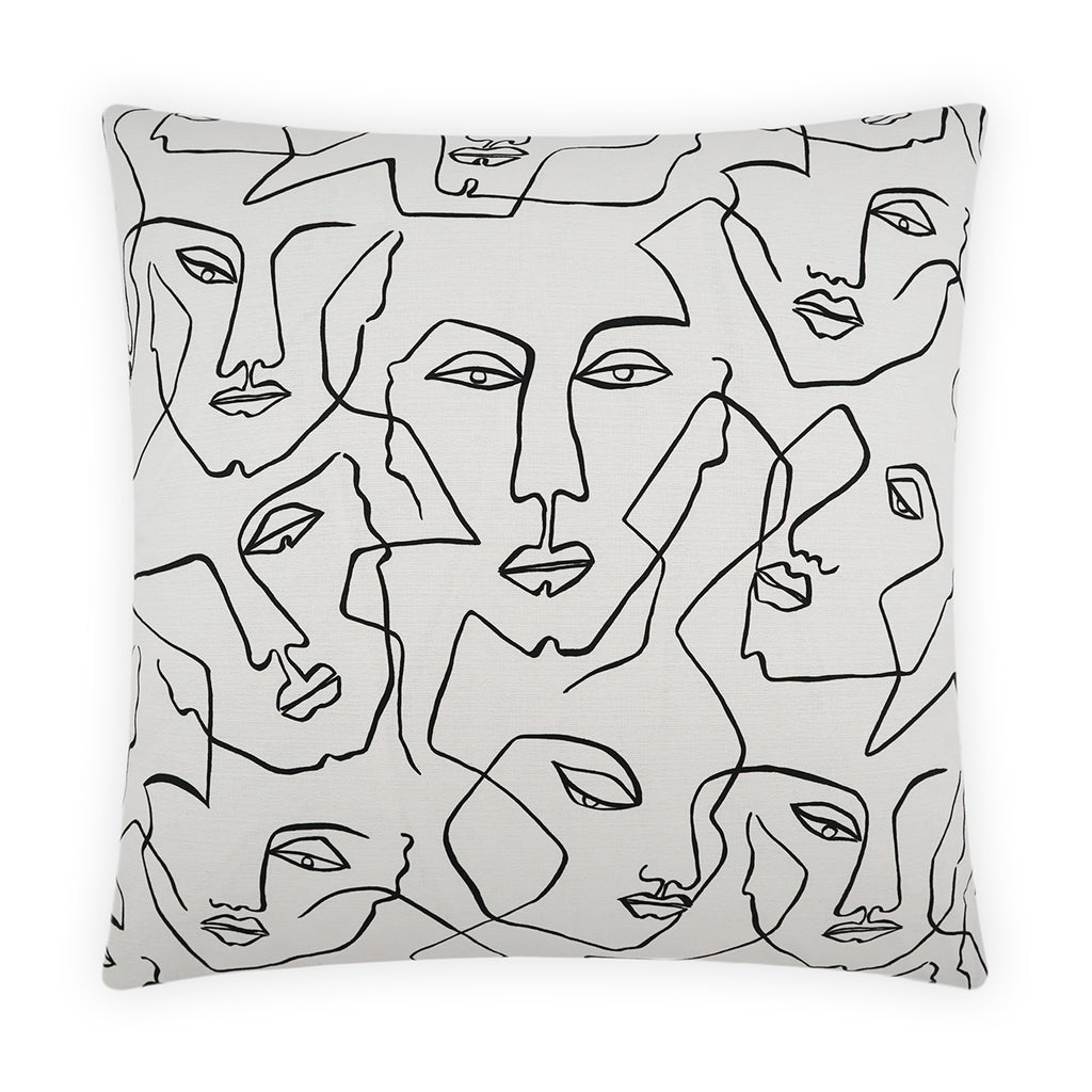 Face Up Decorative Throw Pillow - White | DV Kap