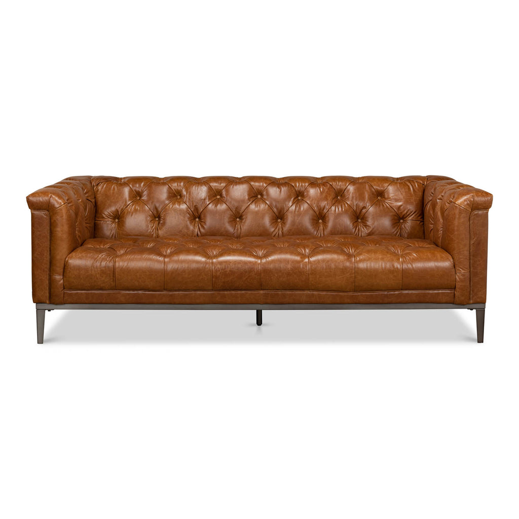 Cuba Brown Cube X 3 Sofa | Sarreid Ltd - 40940