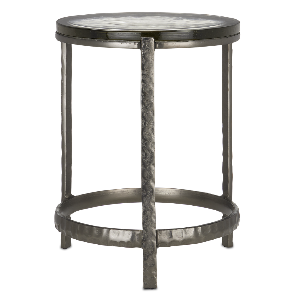 Currey & Company 18.5" Acea Graphite Accent Table With Cast Glass