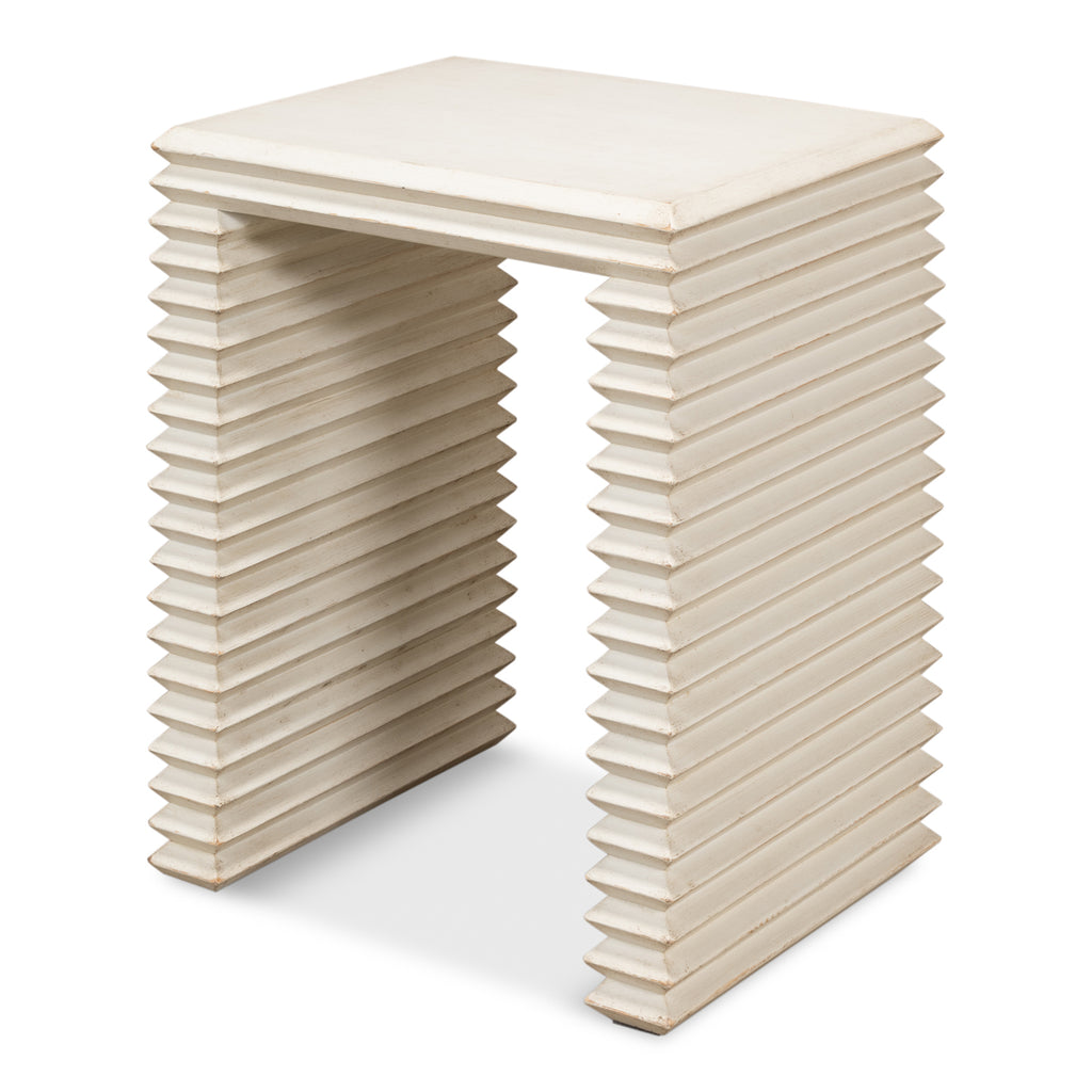 Stacked Side Table Antique White | Sarreid Ltd - 53527-3