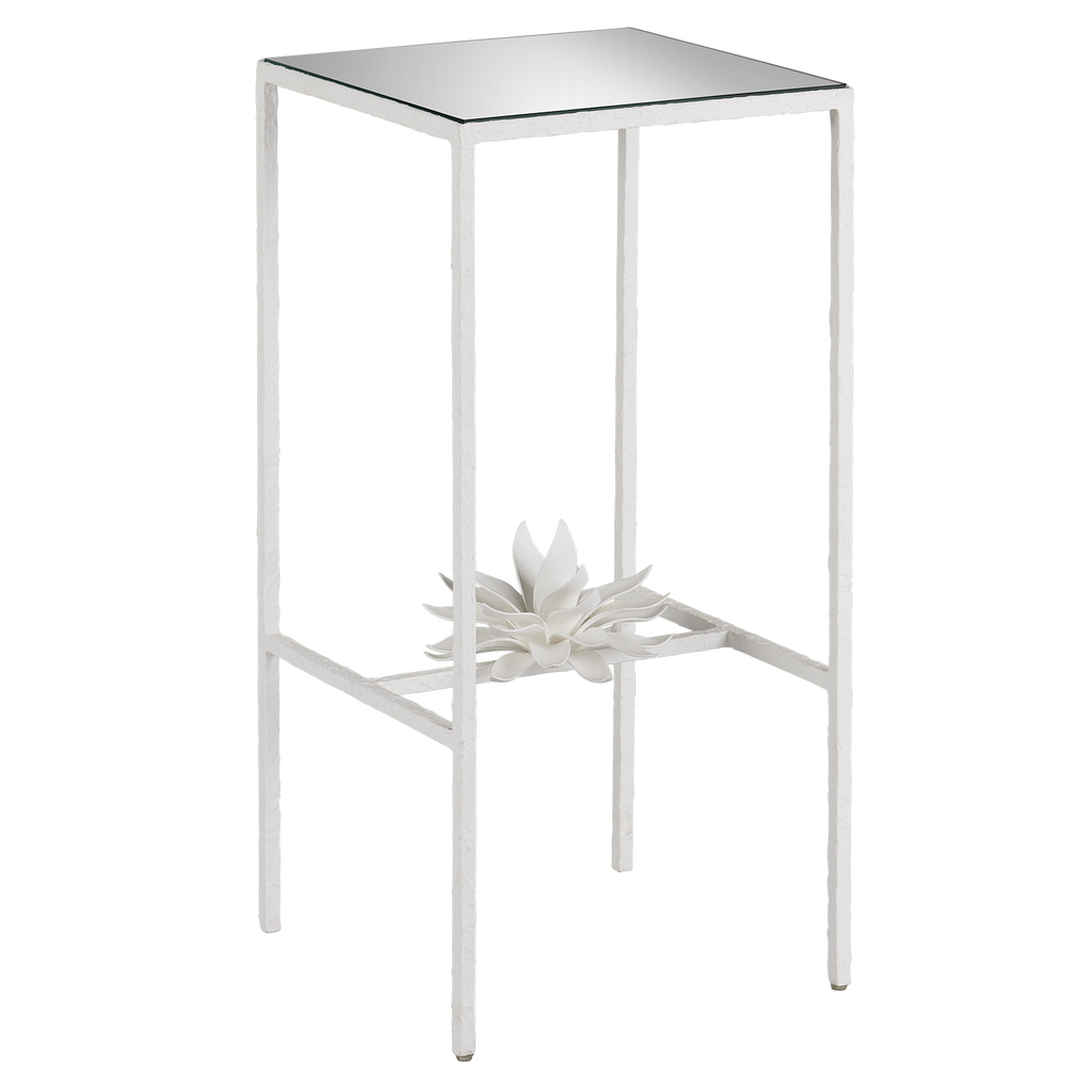 Currey & Company 24.25" Sisalana Yeso Blanco White Accent Table
