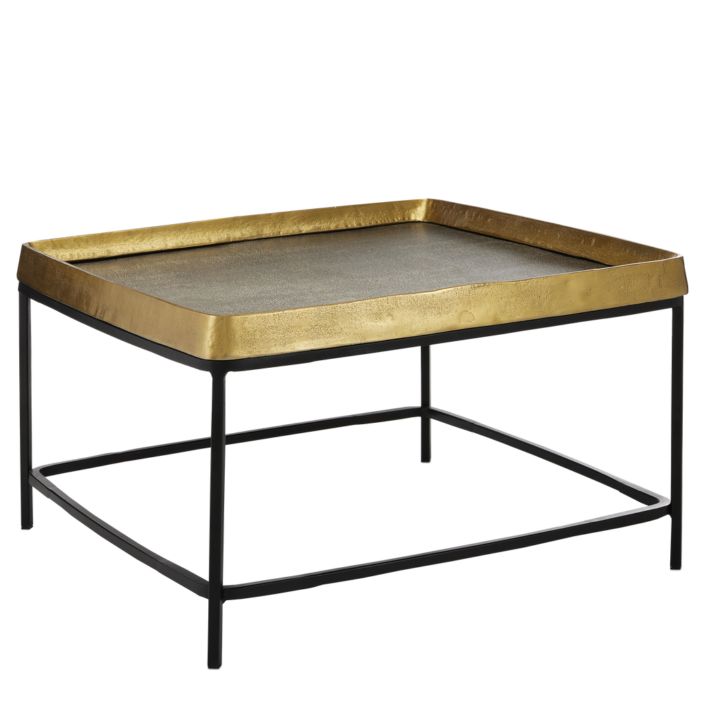 Currey & Company 30" Tanay Antique Brass Cocktail Table