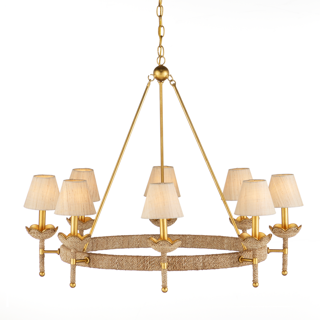 Currey & Company Vichy 35.5" Rope 8-Light Chandelier