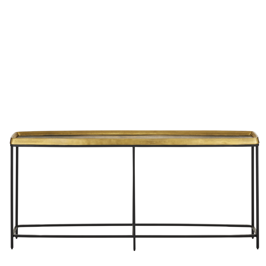 Currey & Company 69" Tanay Brass Console Table