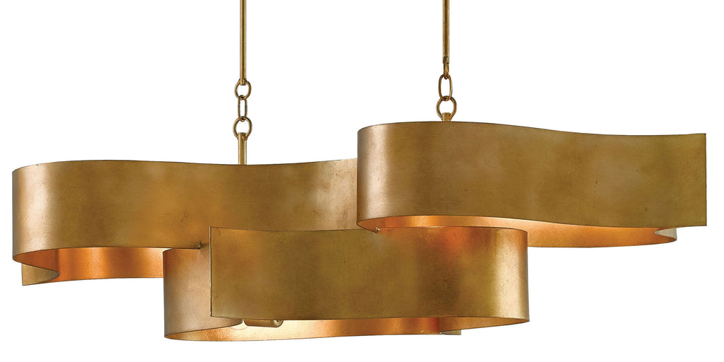 Currey & Company Grand Lotus 50" Gold 6-Light Chandelier