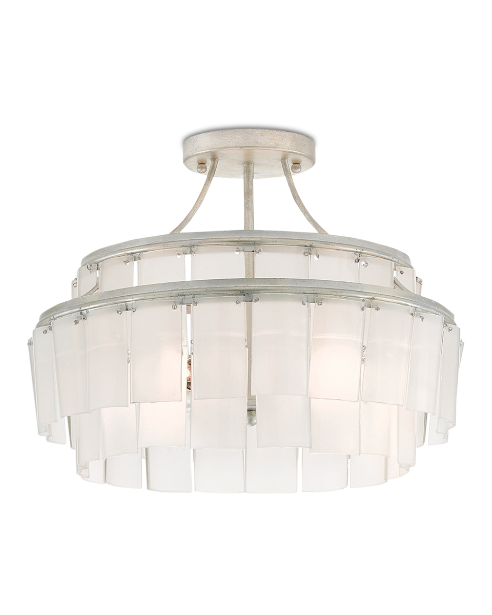 Currey & Co Vintner White Semi-Flush Mount | 9999-0030