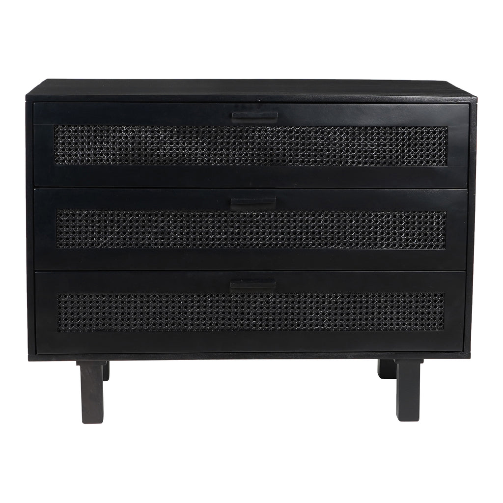 Ashton 3 Drawer Nightstand Black | Moe's Furniture - BZ-1068-02