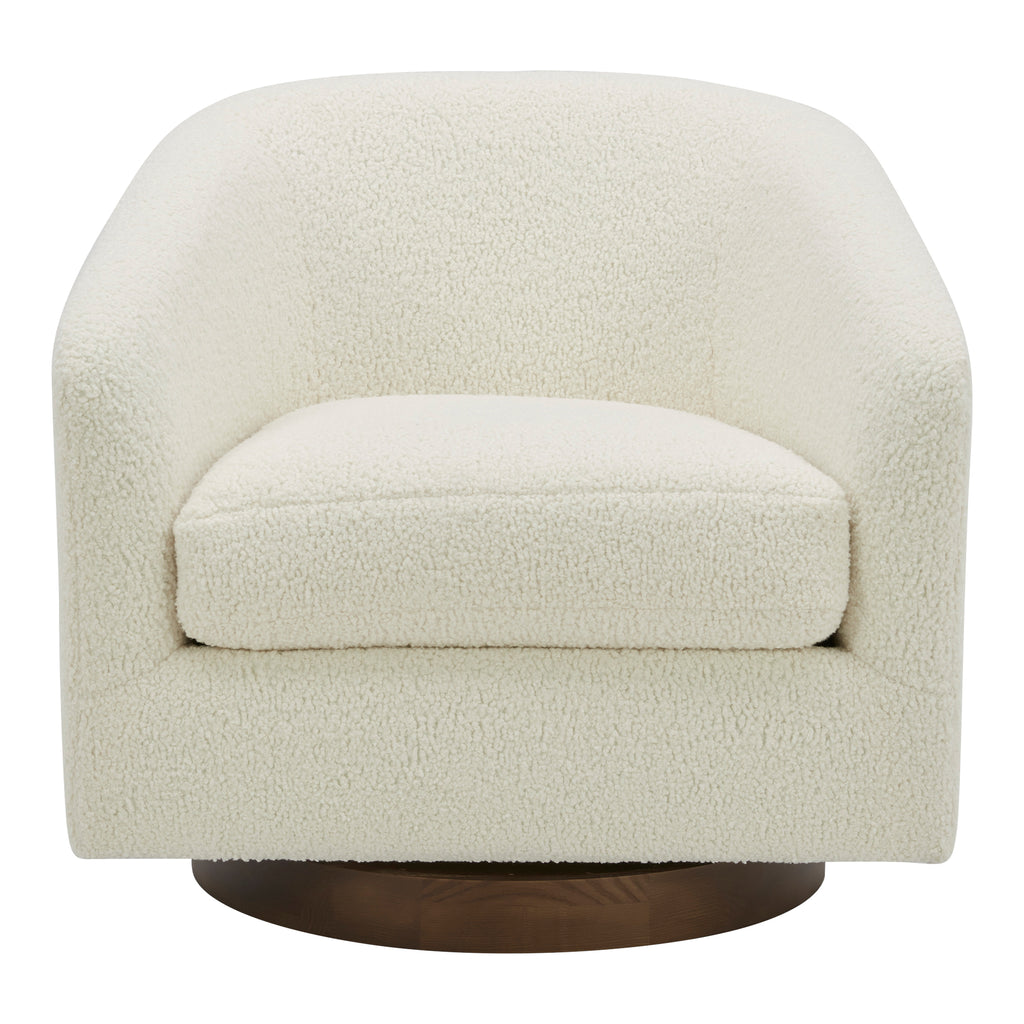 Oscy Swivel Chair Vegan Shearling White | Moe's Furniture - KQ-1015-24