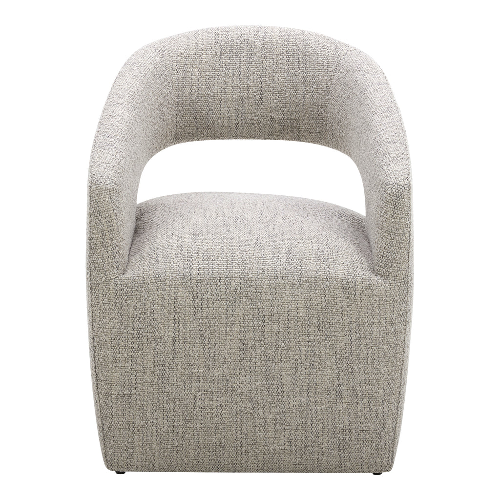 Barrow Rolling Dining Chair Performance Fabric Grey Storm | Moe's Furniture - KQ-1024-39
