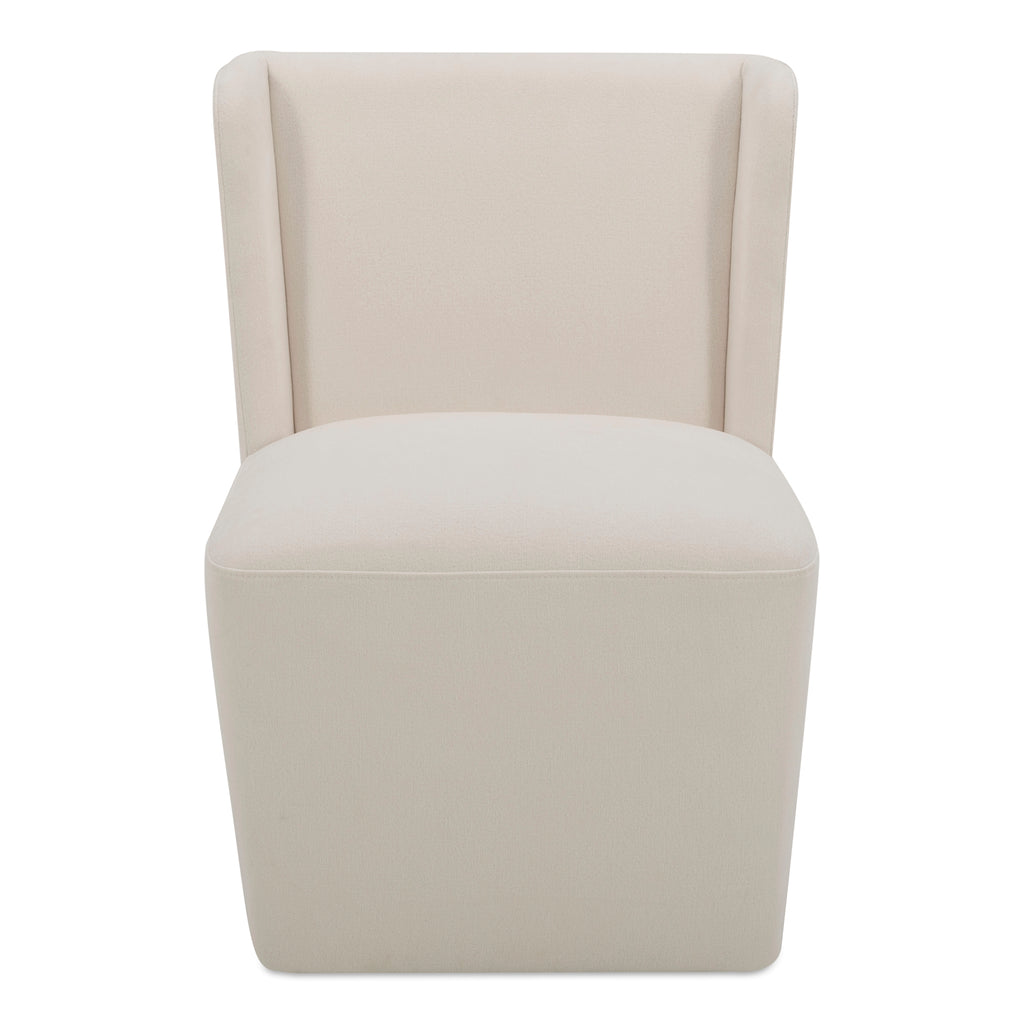 Cormac Rolling Dining Chair Performance Fabric Cream | Moe's Furniture - KQ-1035-05