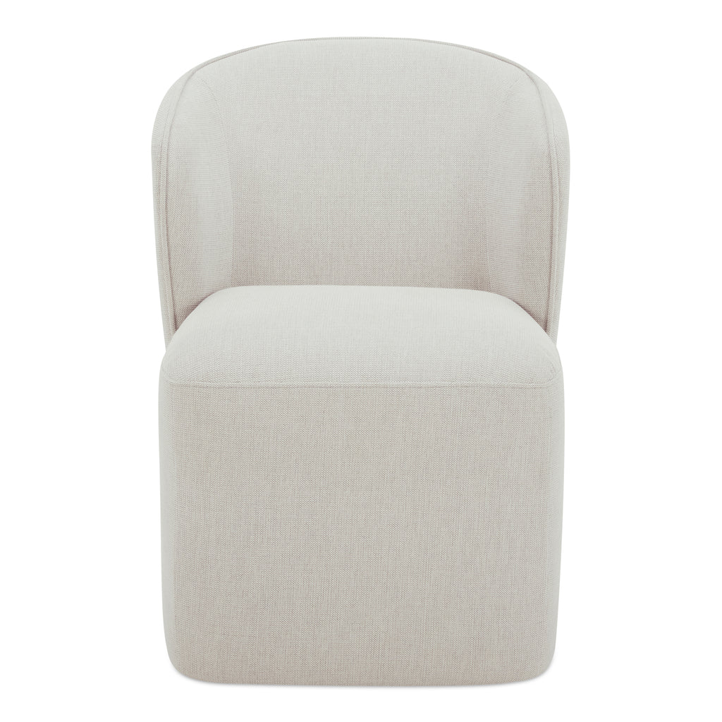 Larson Rolling Dining Chair Performance Fabric Heather Grey | Moe's Furniture - KQ-1036-29