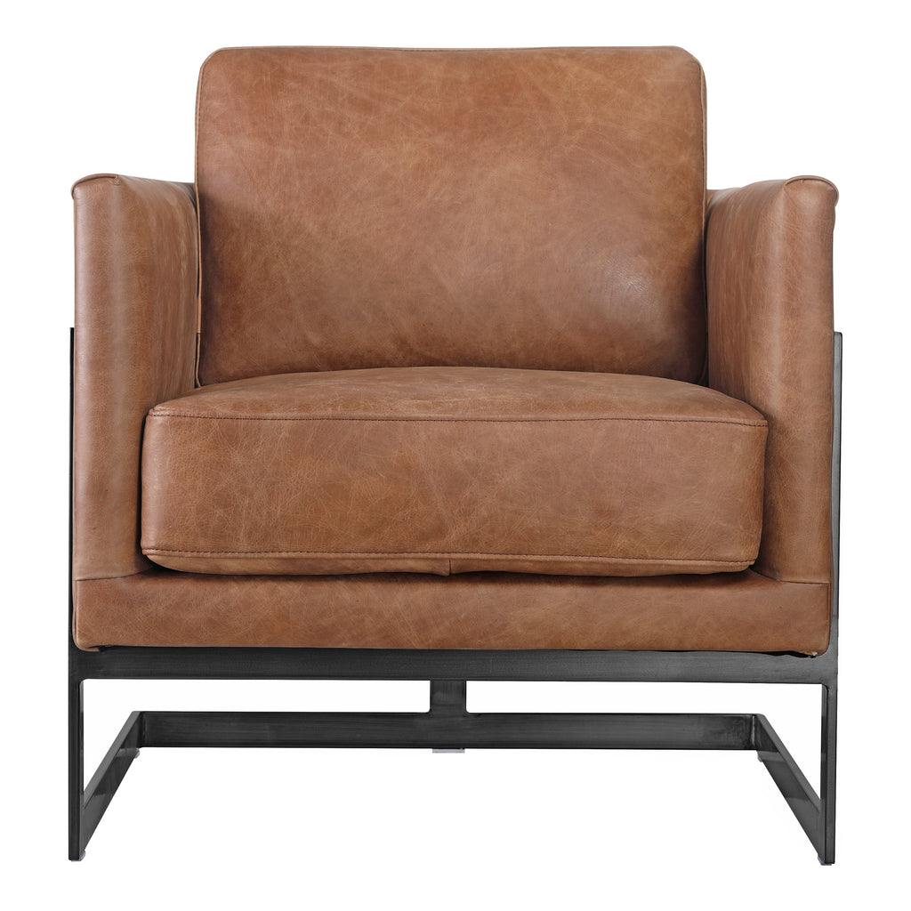 Luxley Club Chair Open Road Brown Leather | Moe's Furniture - PK-1082-14
