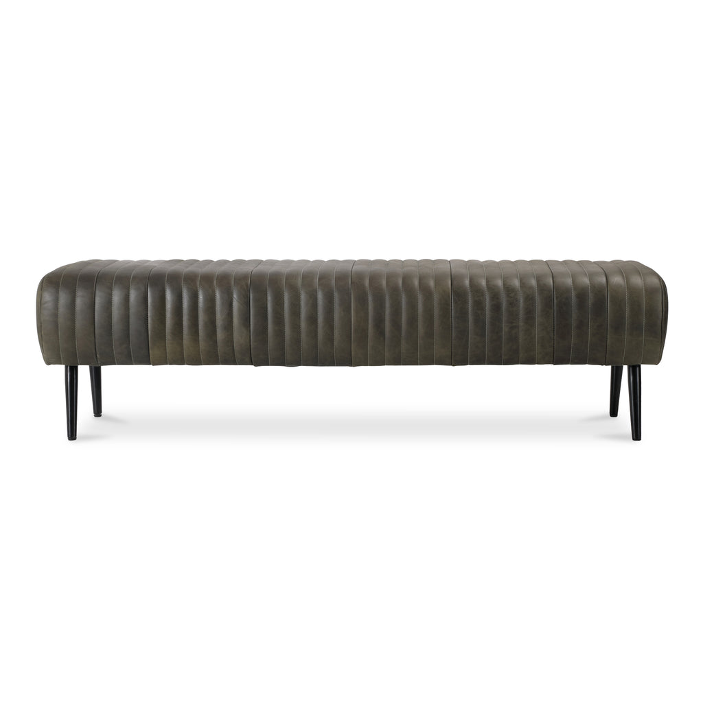 Endora Bench Charred Olive Leather | Moe's Furniture - PK-1105-16