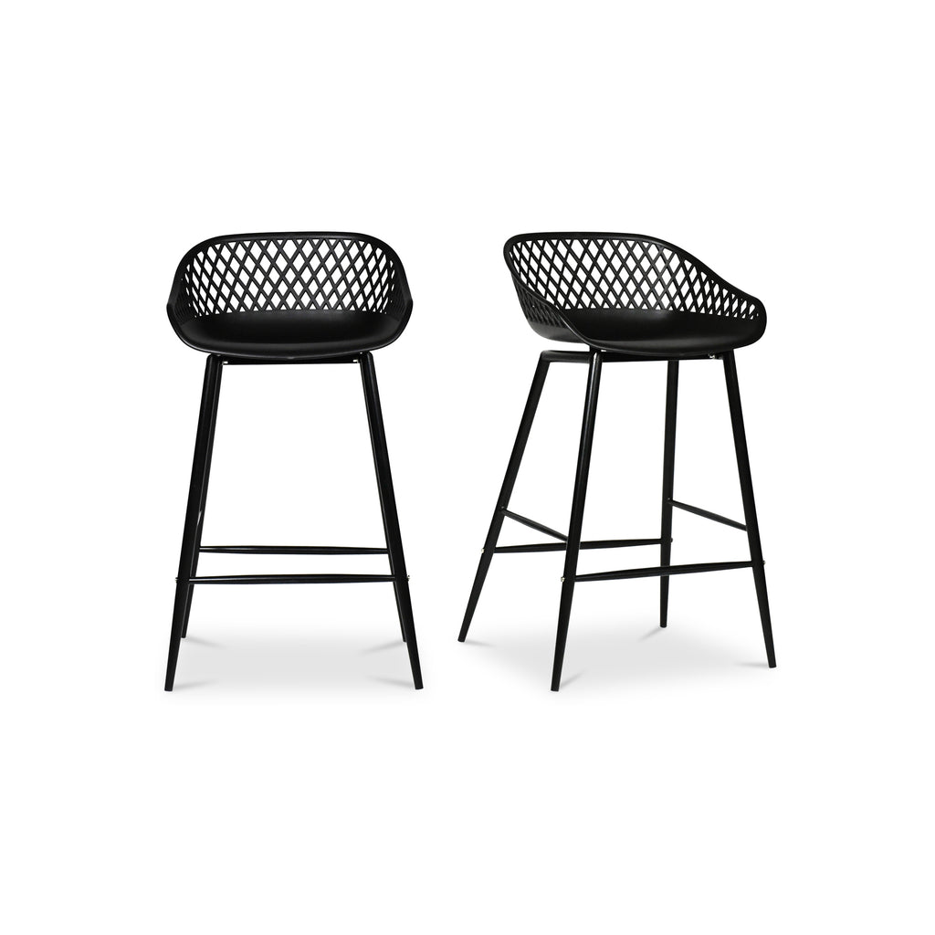 Piazza Outdoor Counter Stool Black-Set Of Two | Moe's Furniture - QX-1009-02