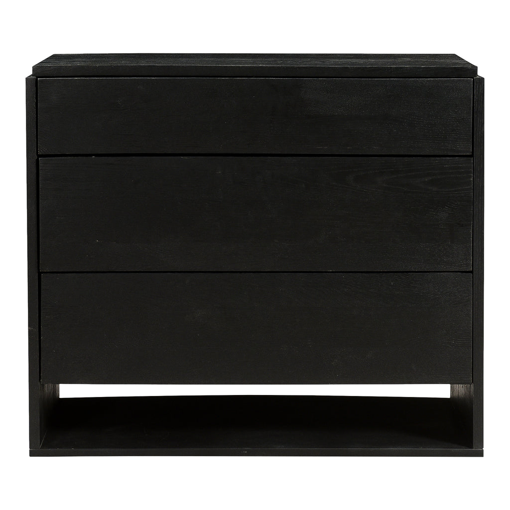 Quinton 3 Drawer Nightstand Black | Moe's Furniture - VE-1101-02