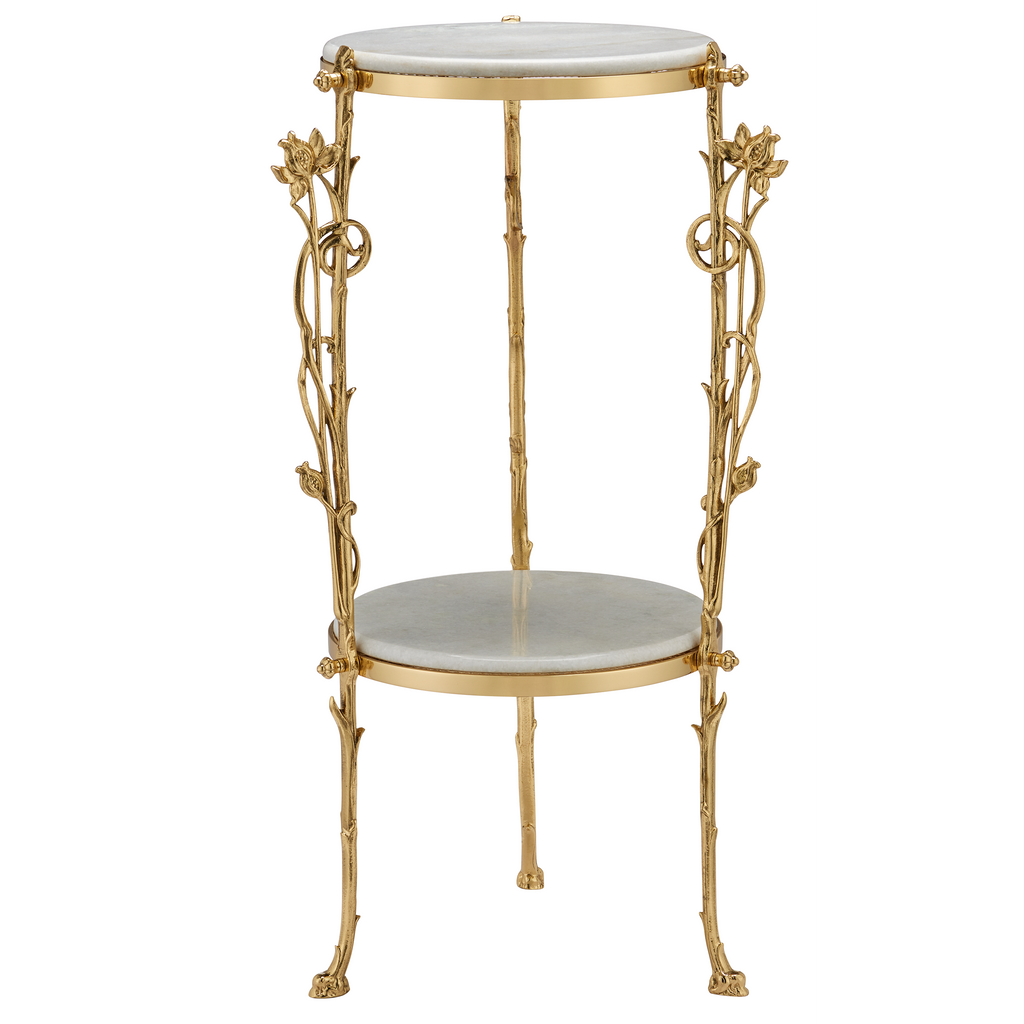Currey & Company 28.5" Fiore Marble Accent Table
