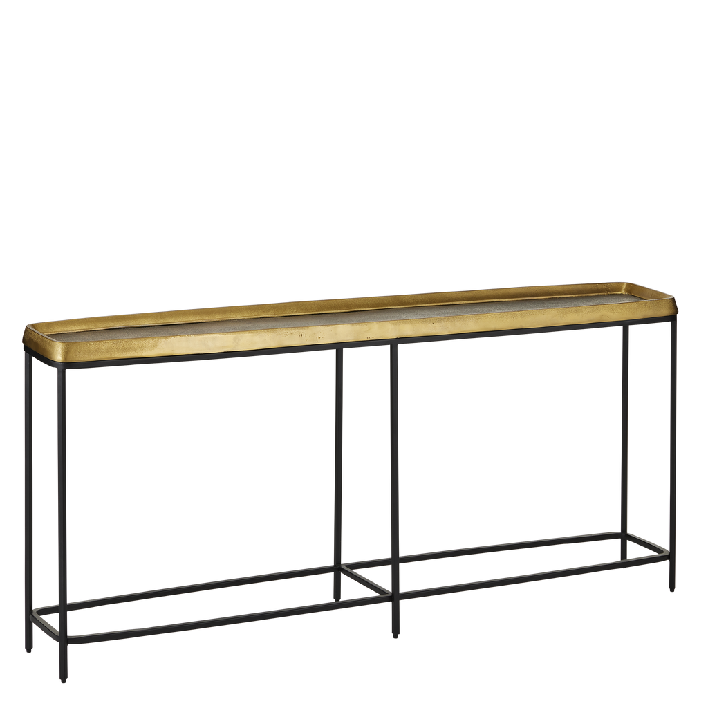 Currey & Company 69" Tanay Brass Console Table