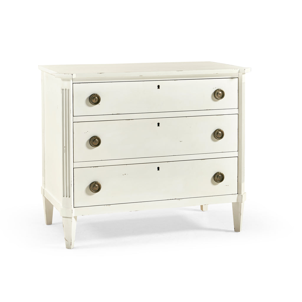 Timeless Aeon Swedish Drawer Chest In Antique White | Jonathan Charles - 003-3-268-ATW