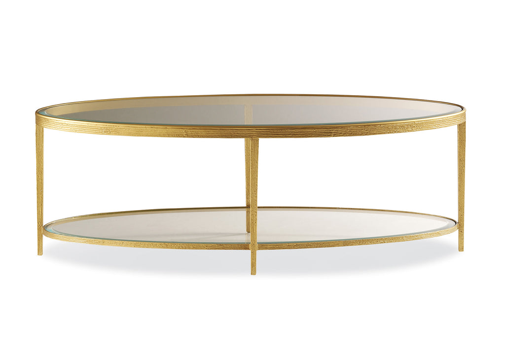 Jinx Brass Oval Cocktail Table | Maitland Smith - HM1016C-2