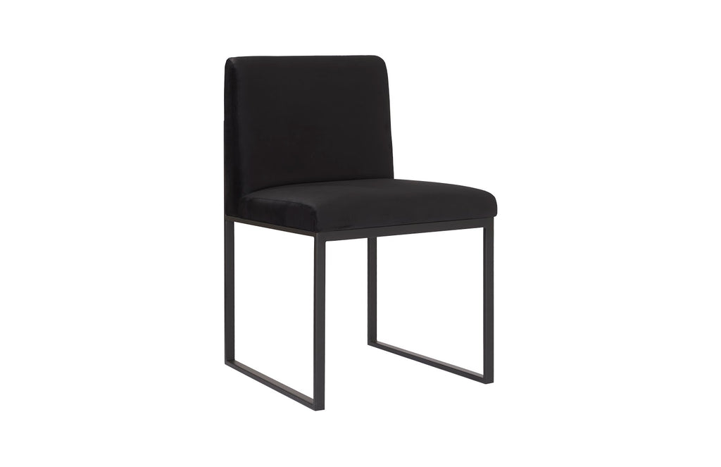 Frozen Dining Chair, Black Velvet Fabric, Matte Black Metal Frame | Phillips Collection - PH99960