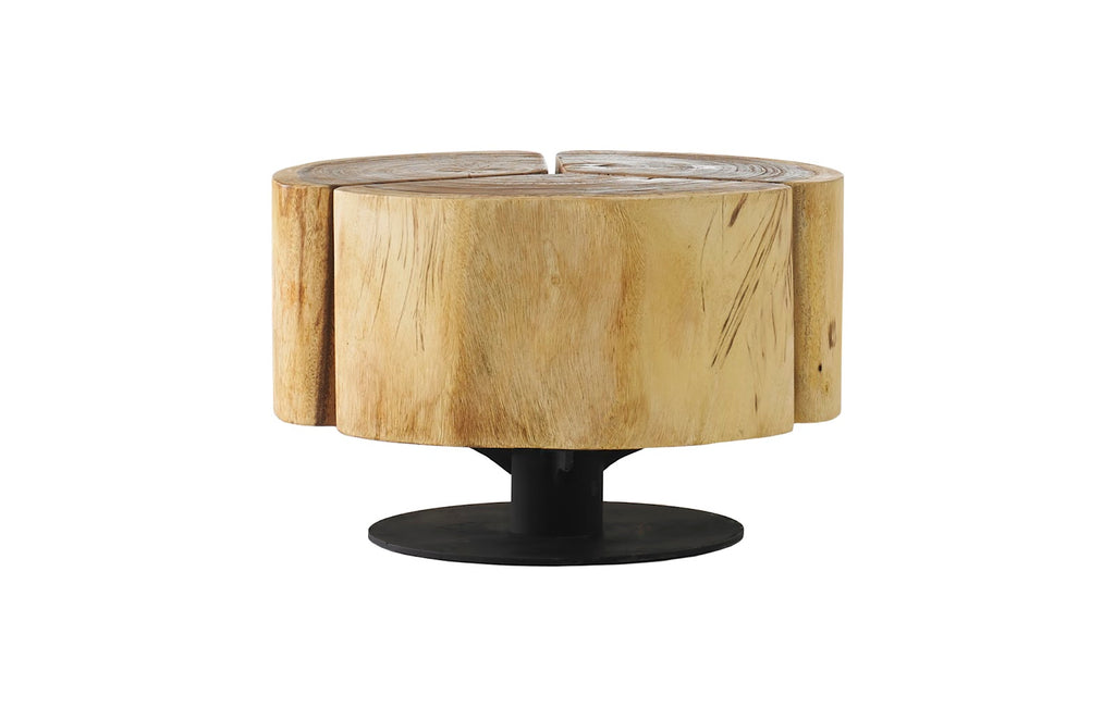 Clover Coffee Table, Chamcha Wood, Natural Finish, Metal Base | Phillips Collection - TH74070