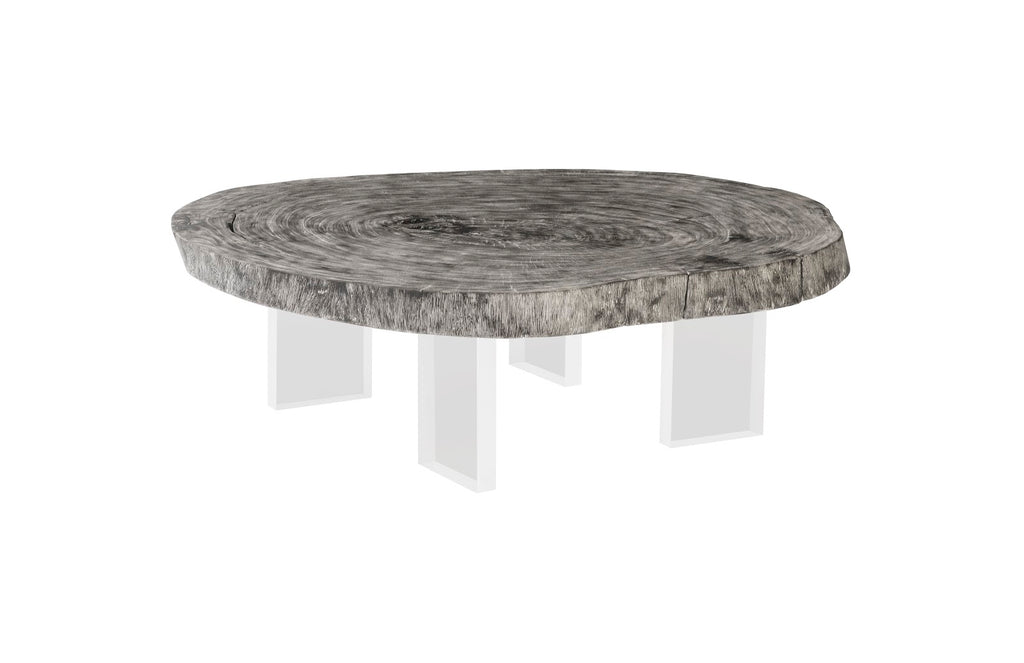 Floating Coffee Table On Acrylic Legs, Gray Stone, Size Varies | Phillips Collection - TH97528