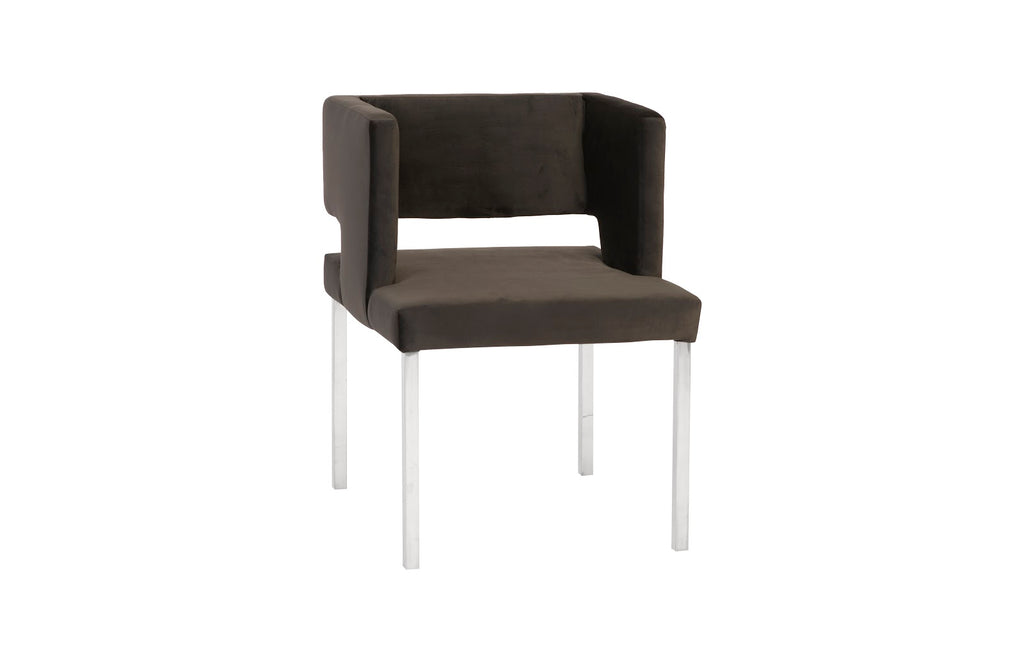 Raffia Dining Chair, Black, Stainless Steel Legs | Phillips Collection - PH96669