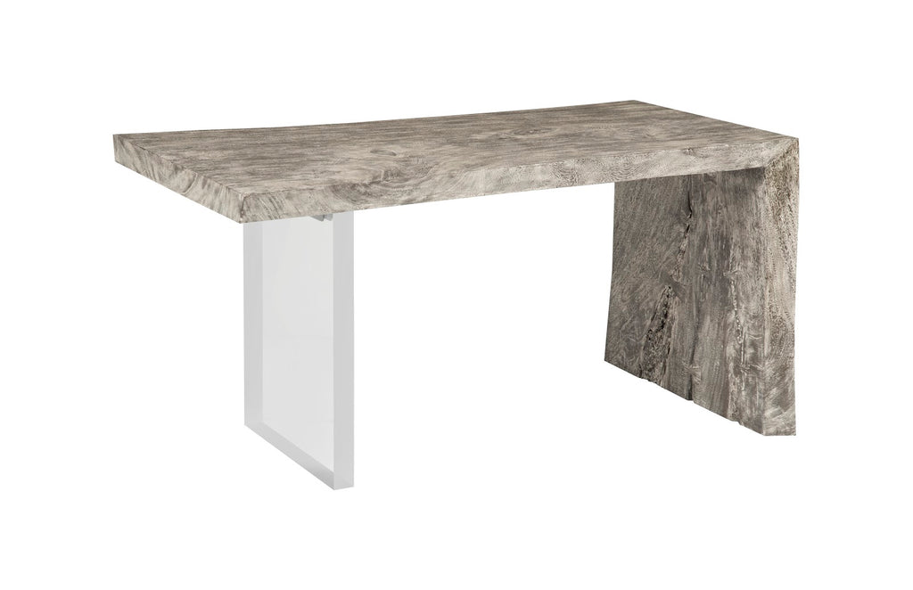 Waterfall Desk, Gray Stone, Acrylic Leg | Phillips Collection - TH105206