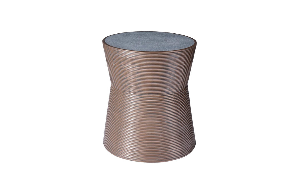 Kono Side Table, Resin, Bronze Finish, Concrete Composite Top | Phillips Collection - PH100707