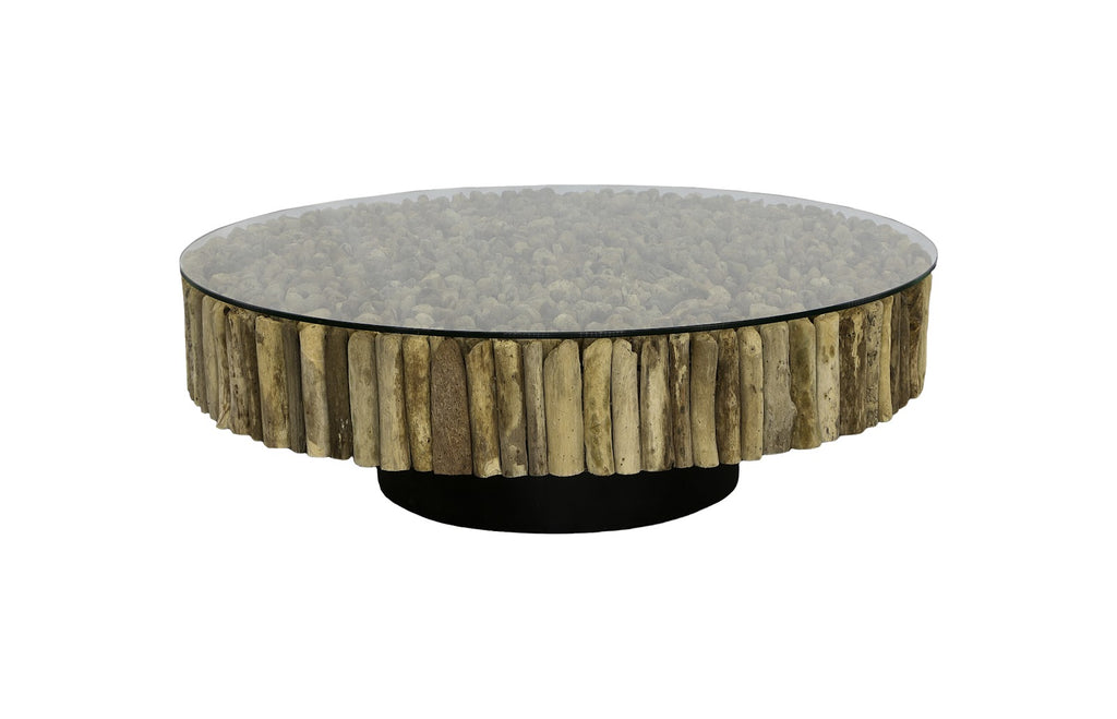 Manhattan Coffee Table, Round, With Glass | Phillips Collection - PH112234