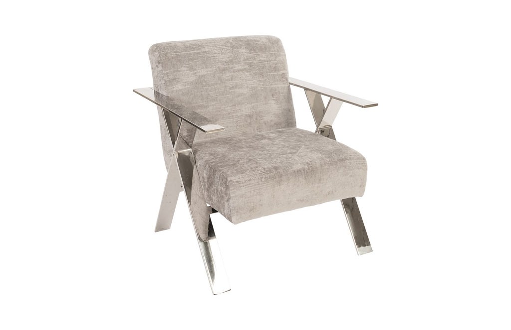 Allure Club Chair, Diva Gray , Stainless Steel Frame | Phillips Collection - PH81456