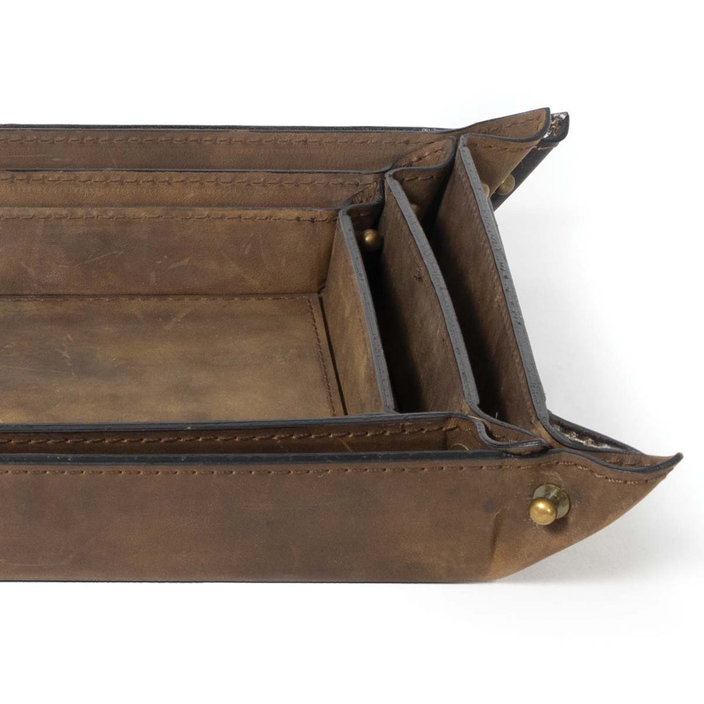 Regina Andrew Derby Leather Tray Set (Brown)