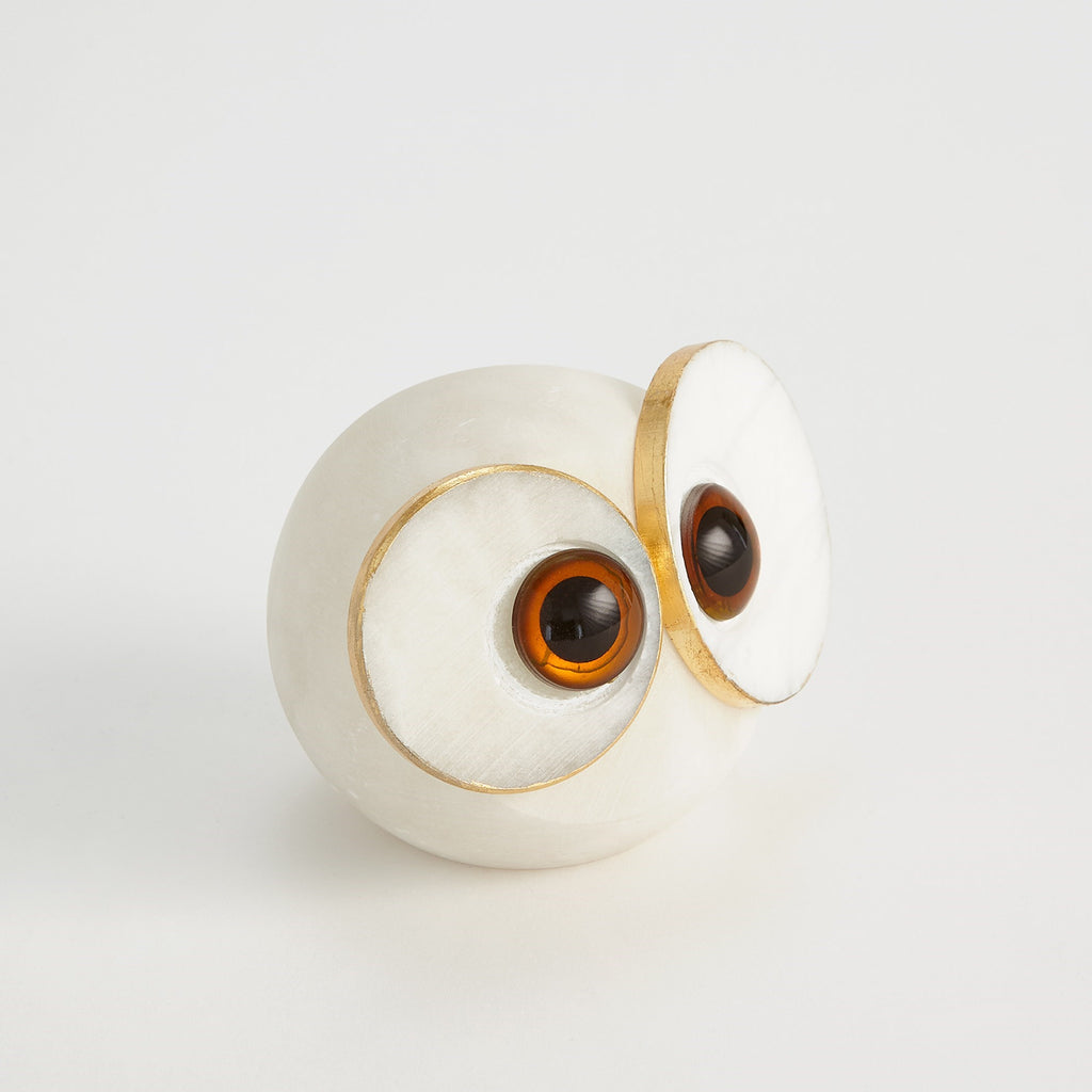 Alabaster Big Eyed Owl-Med | Global Views - 3.31654