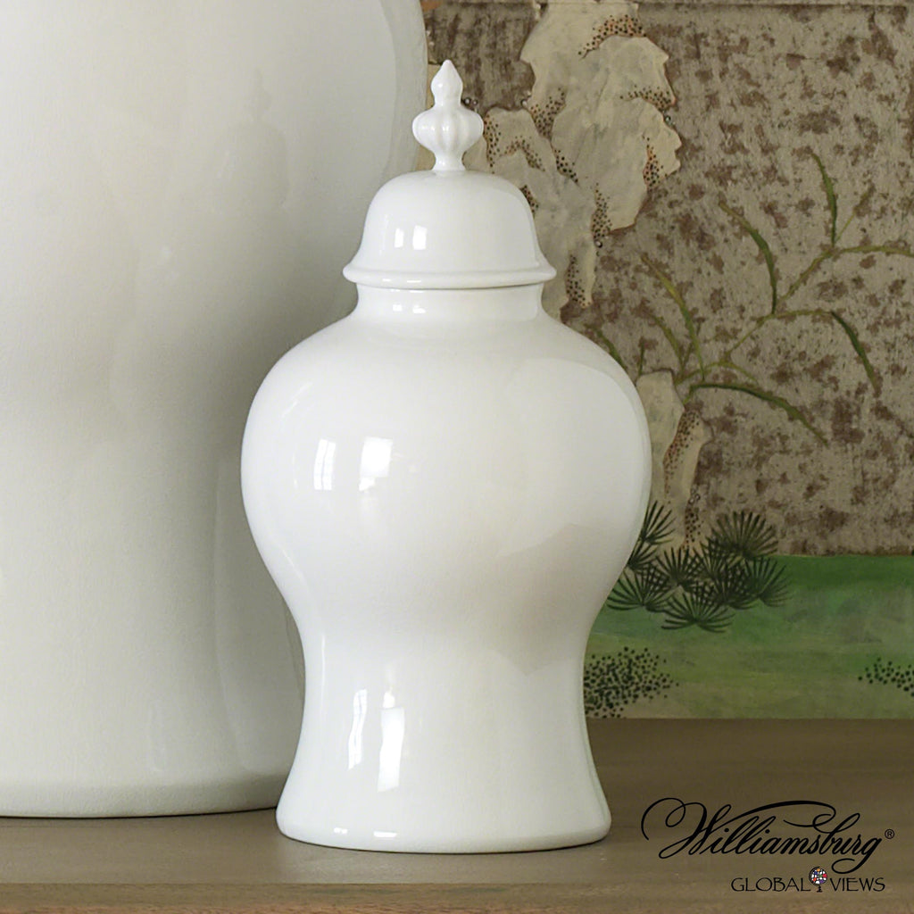 Beaufort Ginger Jar-White-Sm | Global Views - 4.80109