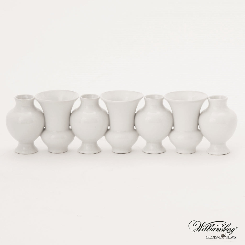 Chinoise Linear Bud Vase-White Crackle | Global Views - 4.80125