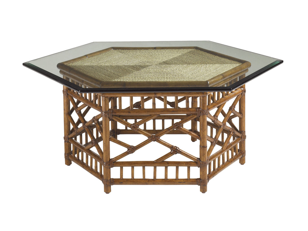 Key Largo Cocktail Table With Glass Top | Tommy Bahama Home - 01-0531-947C