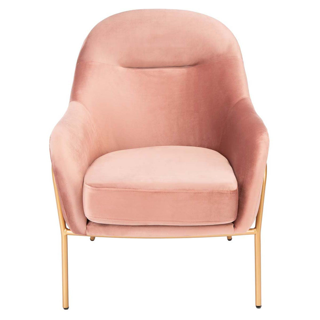 Safavieh Eleazer Velvet Accent Chair - Dusty Rose / Gold