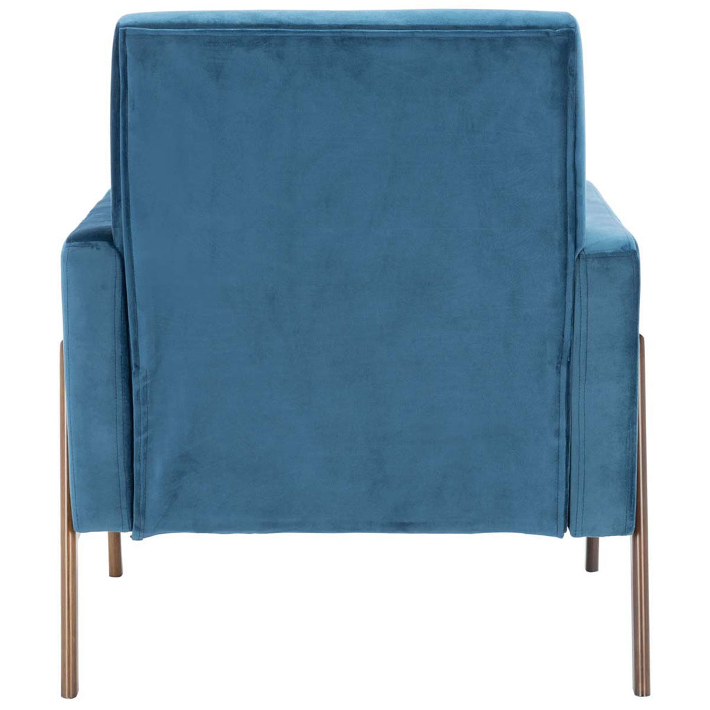 Safavieh Roald Sofa Accent Chair - Prussian Blue / Antique Coffee