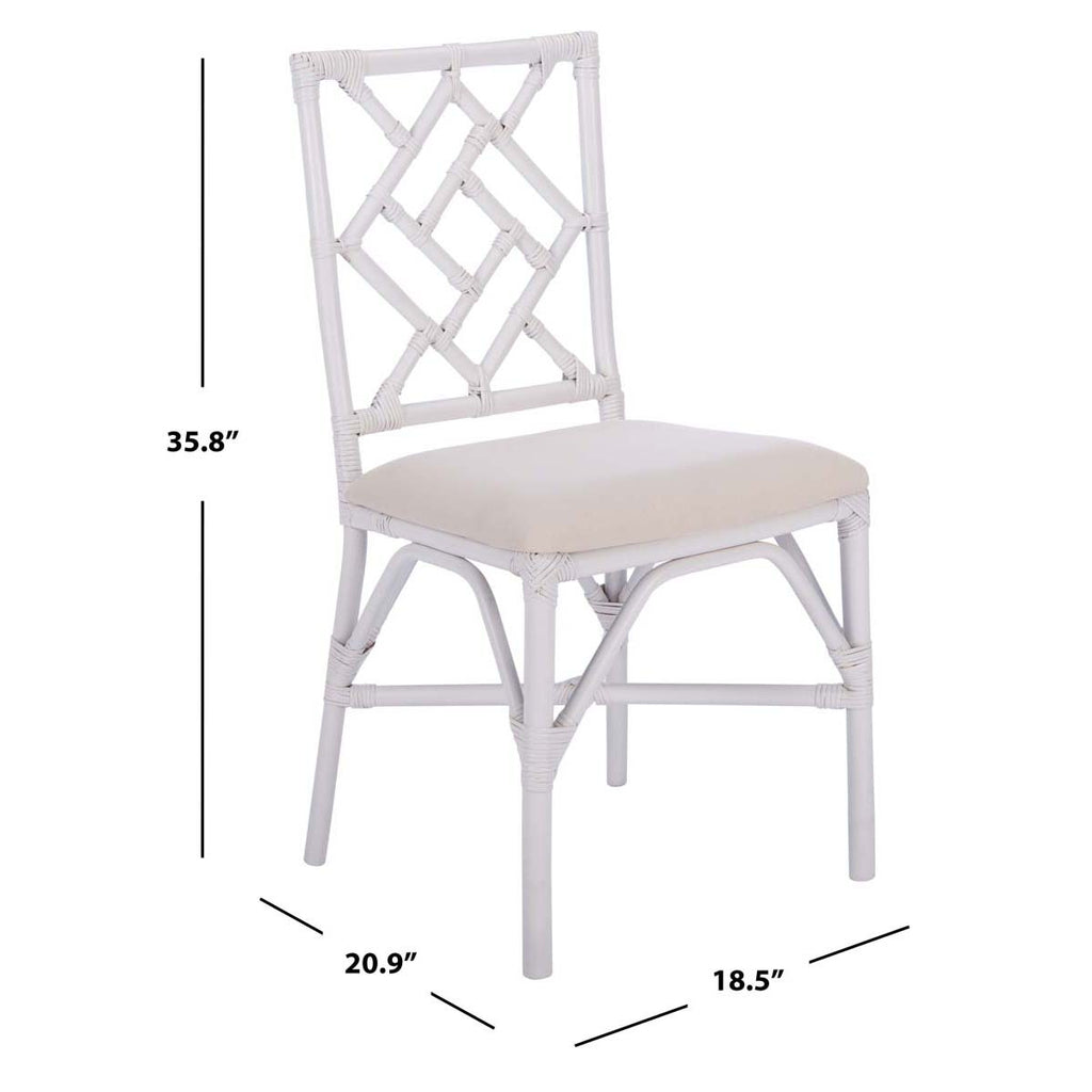 Safavieh Bhumi Accent Chair W/Cushion-White (Set of 2)