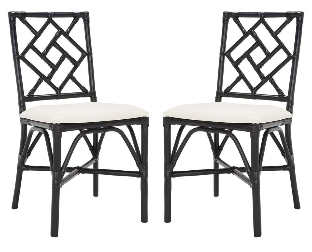 Safavieh Bhumi Accent Chair W/ Cushion (Set of 2) - Black/White